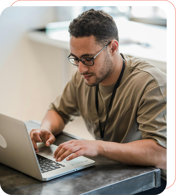 Person working on laptop